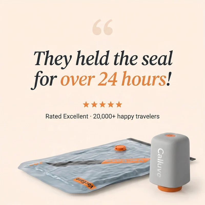 Calluve PacVac | Portable Travel Vacuum Bags
