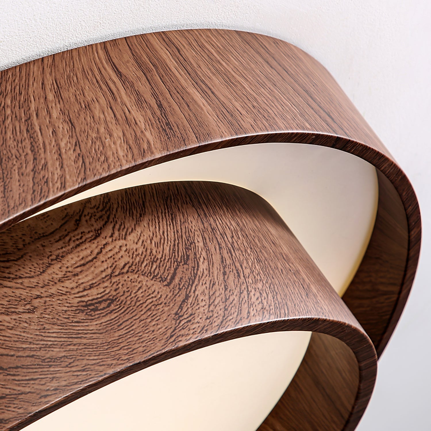 Wooden ceiling fixture with built-in LED – Warm walnut shade