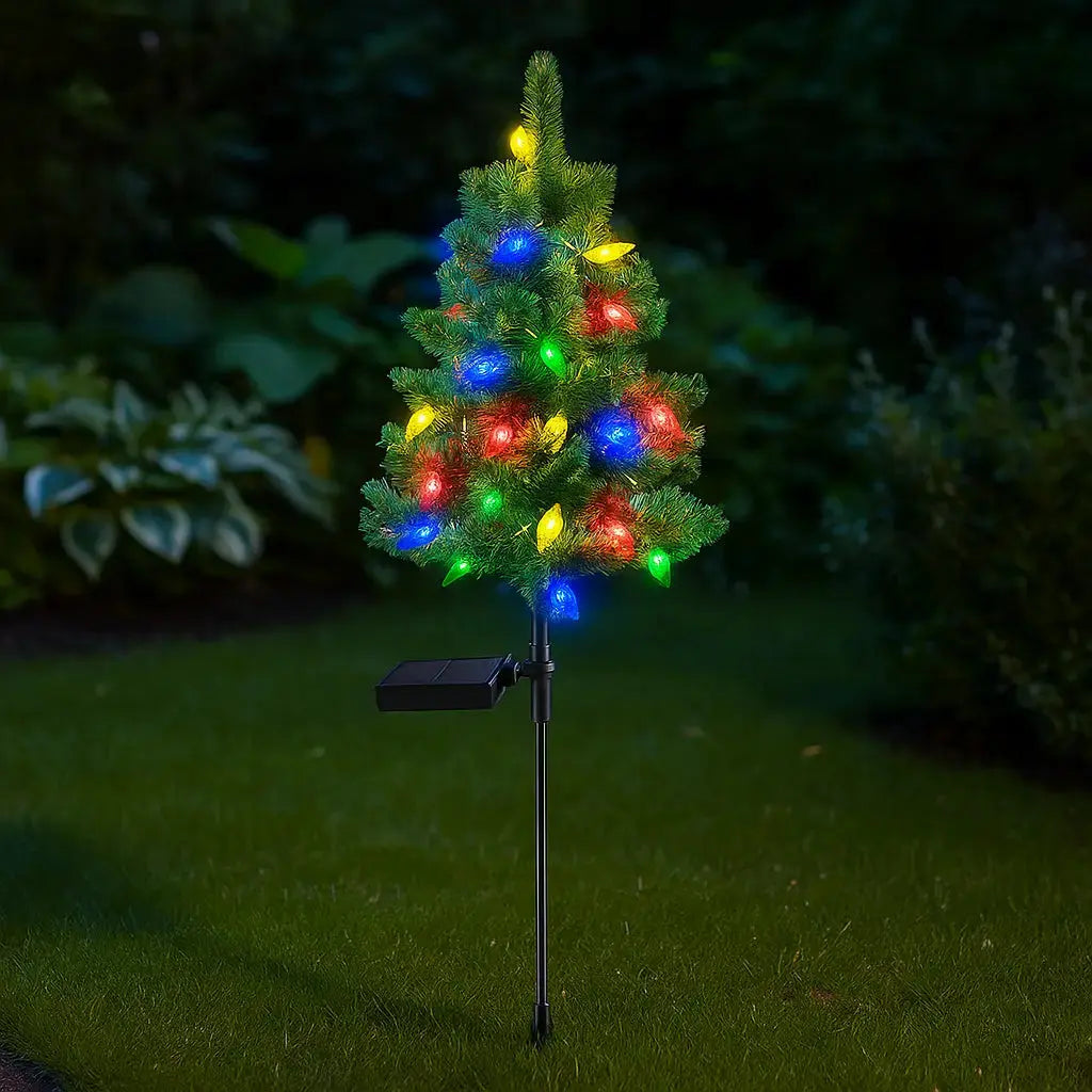 Weather-Resistant Solar Christmas Tree — Brilliantly Stunning for Snowy Winter Days