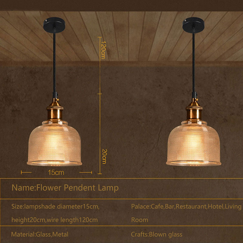 Vintage Glass Hanging Pendant Light