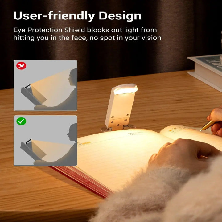 USB Rechargeable Reading Light — Ideal for Nighttime Reading Without Disturbance