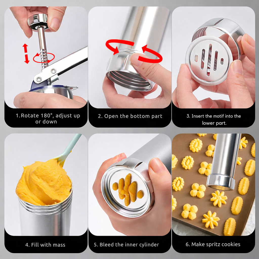 Cookies | Aluminum Dough Stampler | Piped Pastries and Decorating | Bakezy