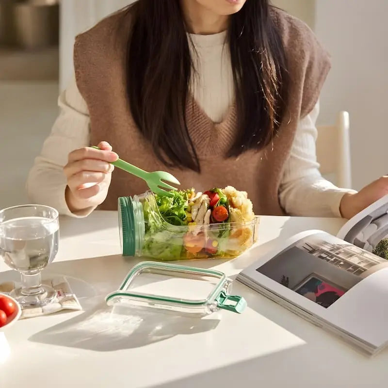 Glass Salad Dish | Side Entry | Airtight Twist Cap | FreshBowl