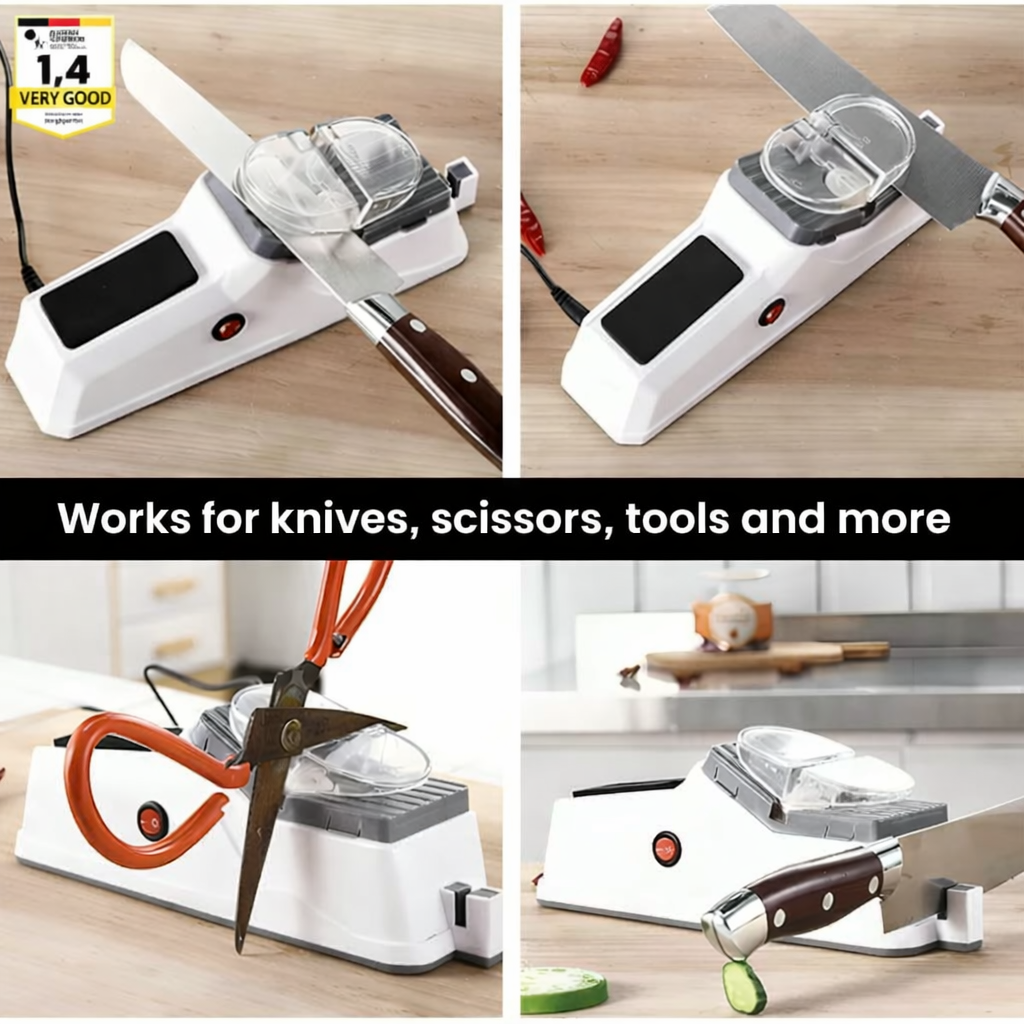 Knife Sharpener | Dual-Stage Honing | Secure Guide Slots | Enhanced Cutting Performance