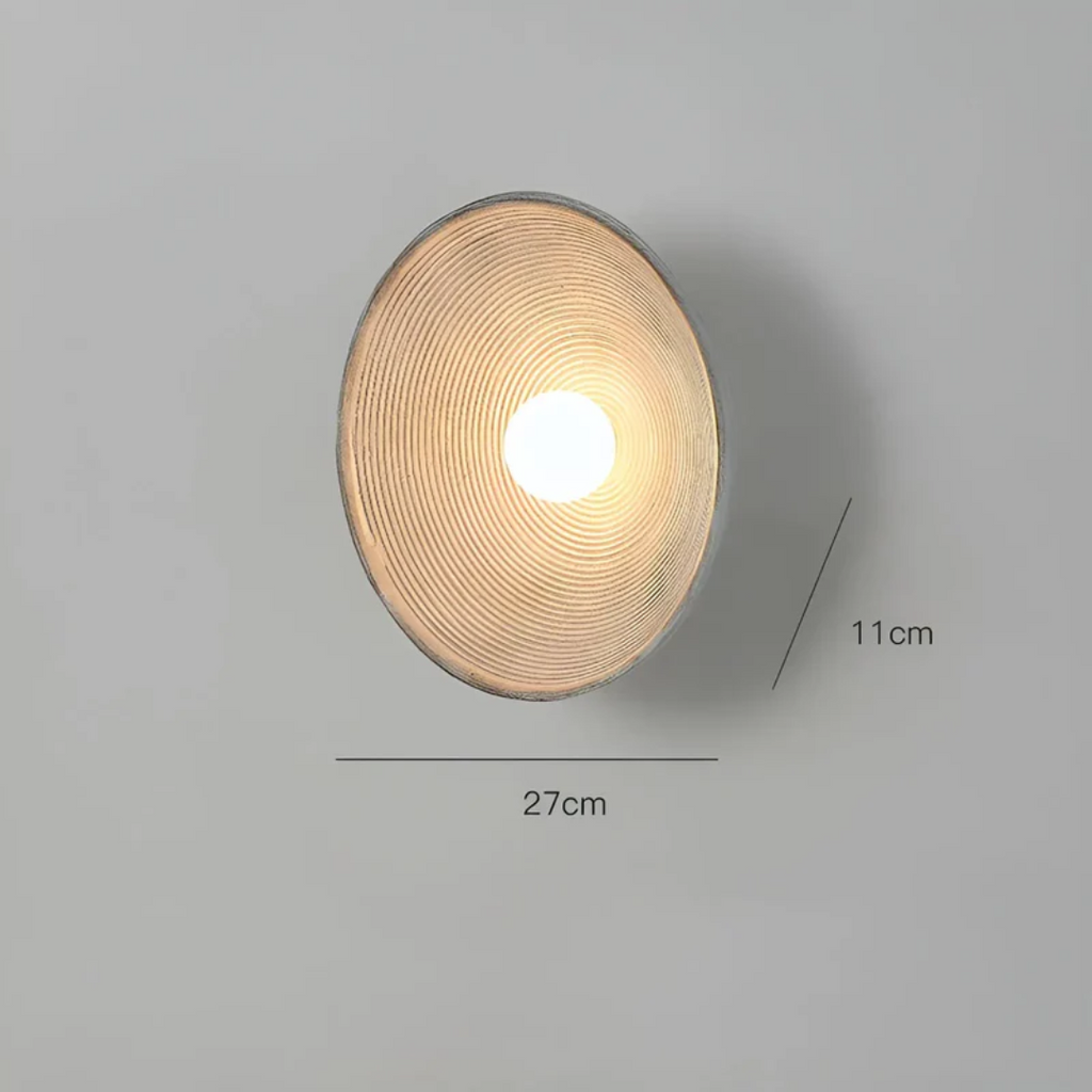 Round Wall Lamp Crafted from Glass & Resin – Wabi-Sabi Design, Tri-Color Scheme