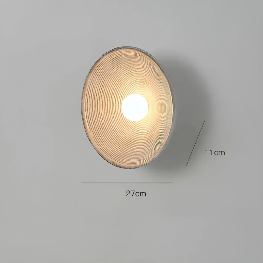 Round Wall Lamp Crafted from Glass & Resin – Wabi-Sabi Design, Tri-Color Scheme