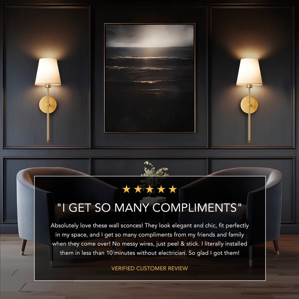 Cordless Wall Light with Remote – Drill-Free Installation