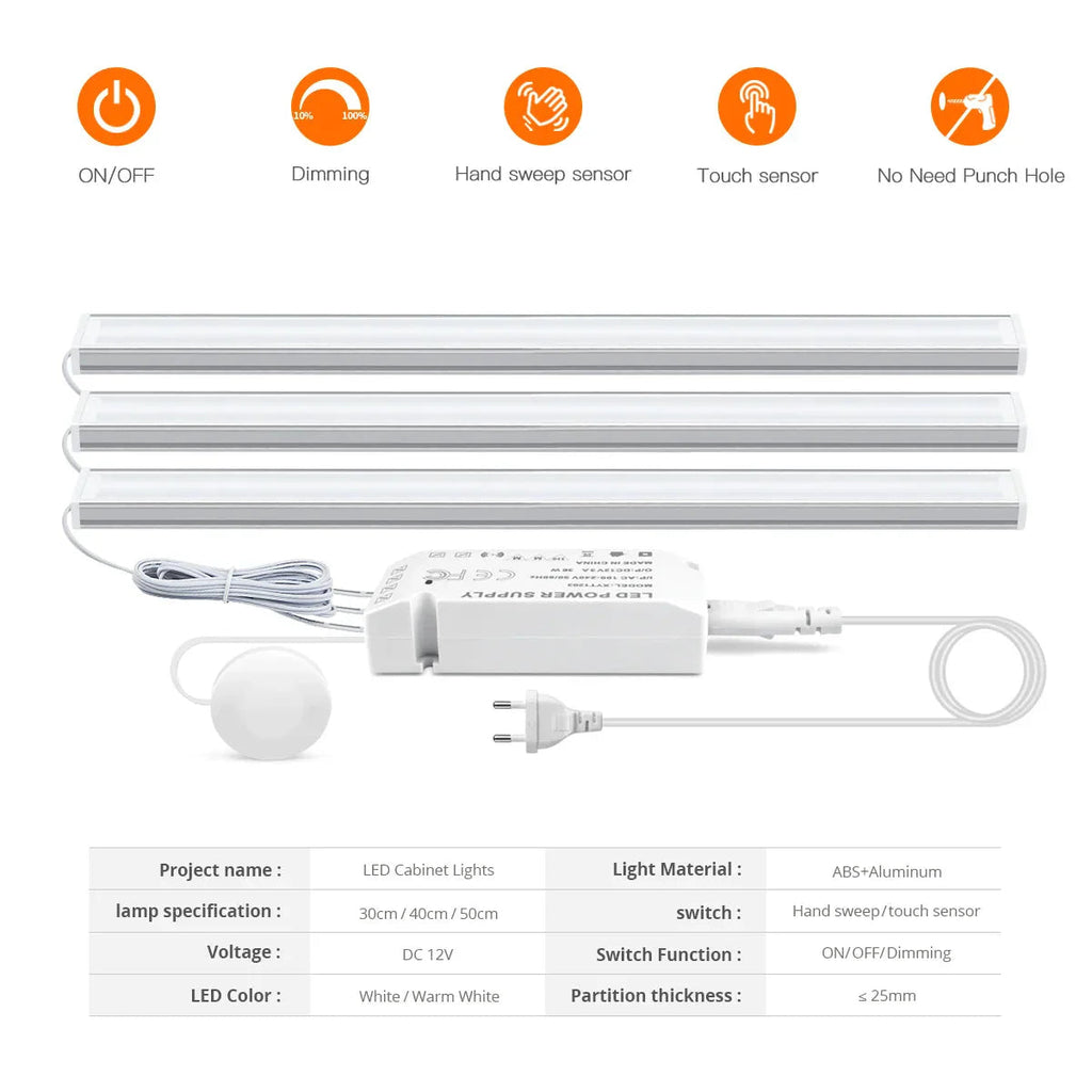 Under-Cabinet LED Light with Sensor – Touchless and Dimmable
