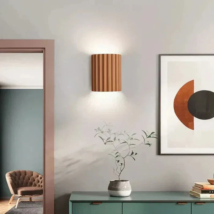 Resin Wall Light with Ribbed Shade – Contemporary Interior Design