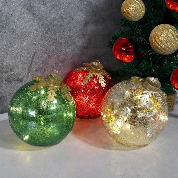 Glass Table Decorations Christmas Set of 3 — Bring Shimmering Charm to Any Table