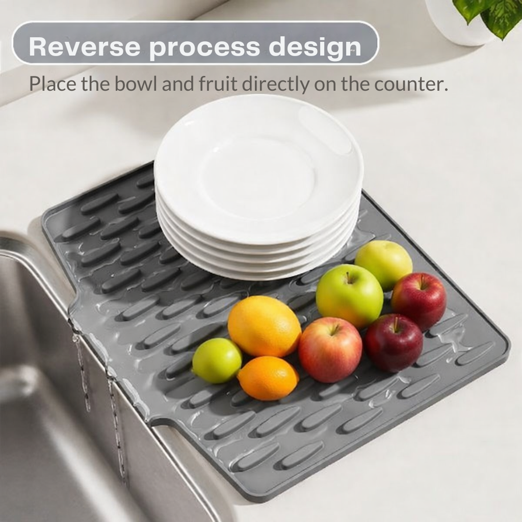 Drip Drying Mat | Dries Quicker Without Pools | Slanted, Heat Resistant | DrainMat