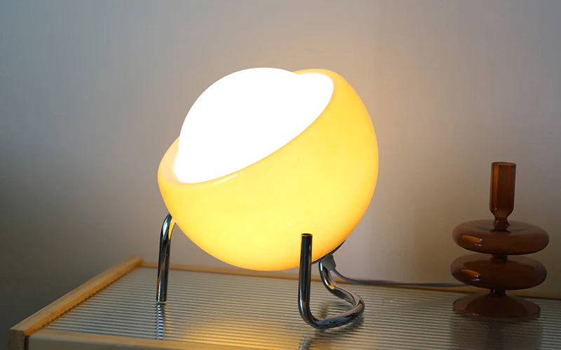 Retro Style Spherical Table Lamp with Warm LED Illumination