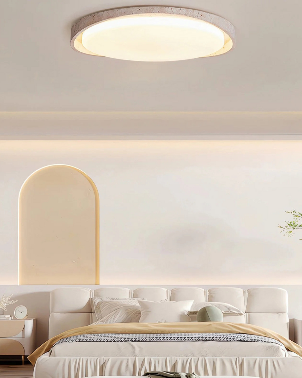 Ceiling Light in Stone Finish – Gentle, Uniform Illumination