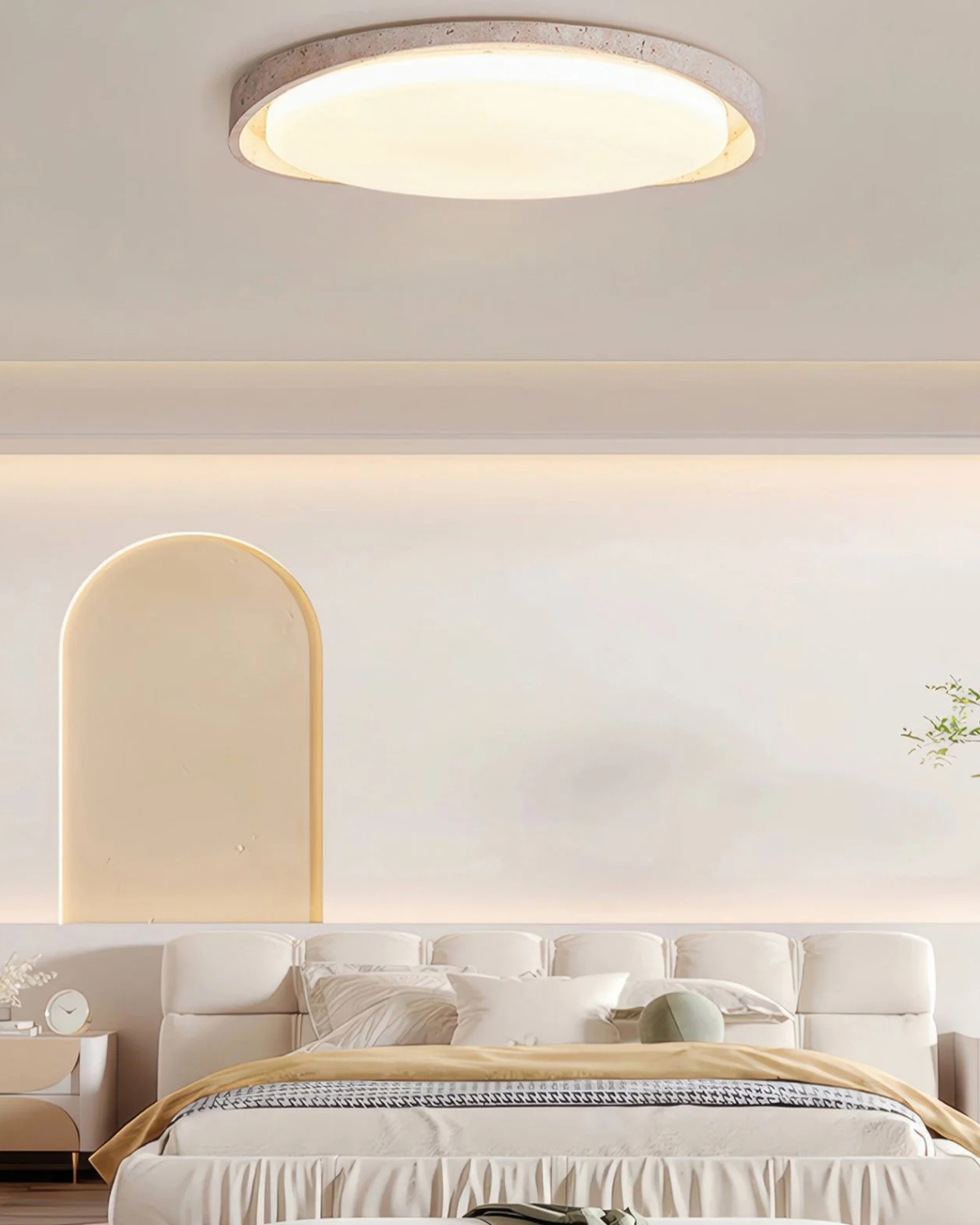 Ceiling Light in Stone Finish – Gentle, Uniform Illumination