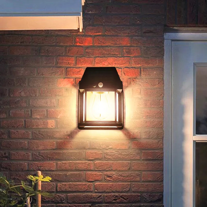 Solar Lantern Wall Light with Motion Detector – Pack of 2