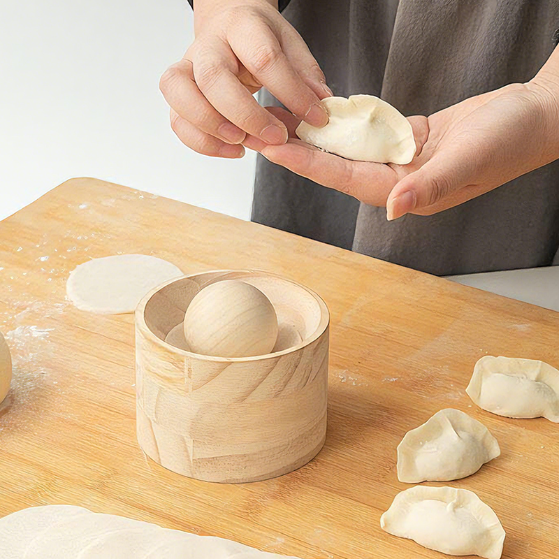 Dumpling Maker | Wooden Dough Stamp | Non-Stick Finish | DumpliForm