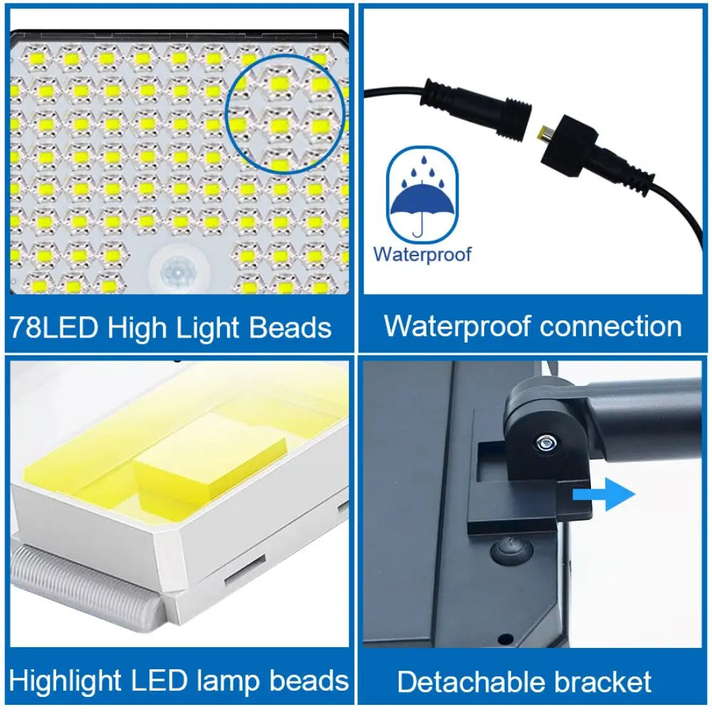 Solar Outdoor Wall Light with Motion Detector – 106/144/280 LEDs