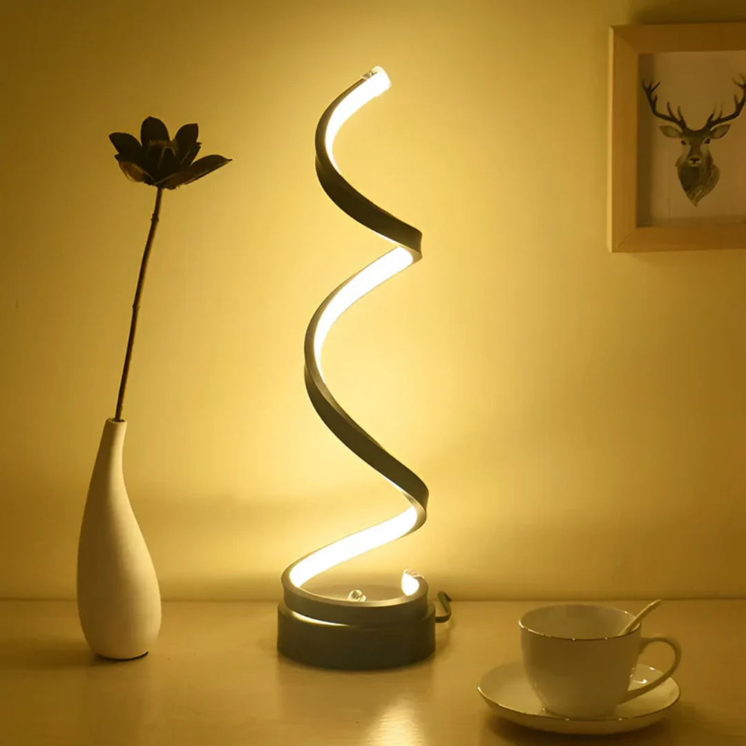 Spiral LED Desk Light with Adjustable Dimmer – Contemporary Style 19W