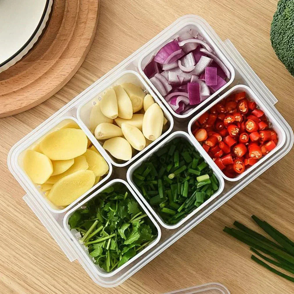 Refrigerator Storage Container | Moisture-Resistant Drain Insert | Stackable Tray | CoolClear