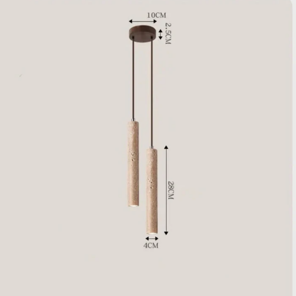 Travertine LED Hanging Light – Simple Wabi-Sabi Design, Warm White
