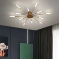 Contemporary Star-Design LED Ceiling Fixture – 12 Arms, Gold or Black