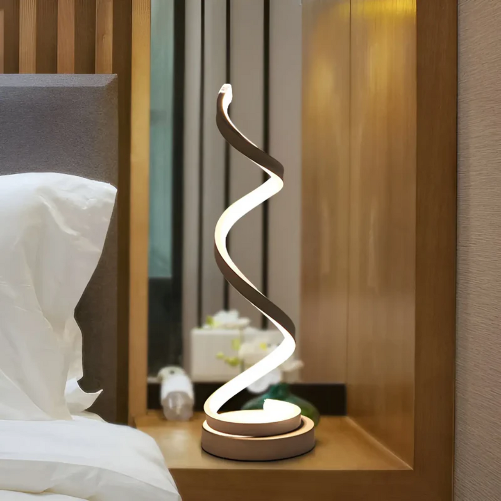 Spiral LED Desk Light with Adjustable Dimmer – Contemporary Style 19W