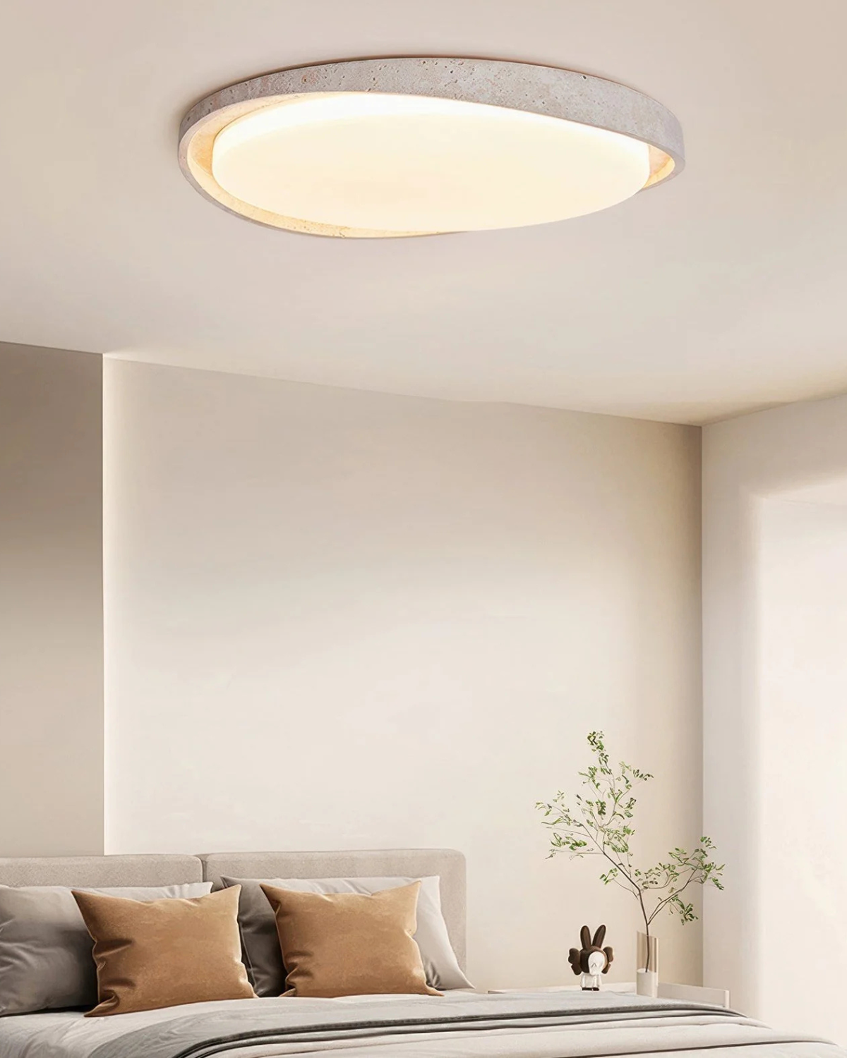 Ceiling Light in Stone Finish – Gentle, Uniform Illumination