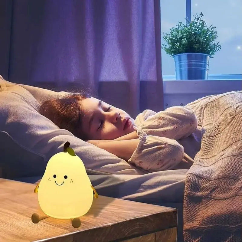 Teardrop-shaped silicone nocturnal lamp