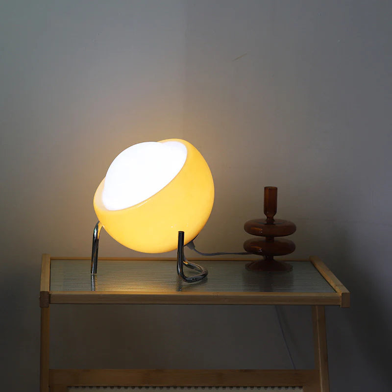 Retro Style Spherical Table Lamp with Warm LED Illumination