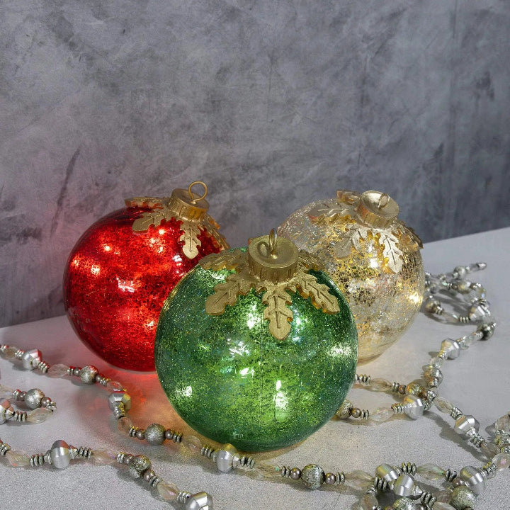 Glass Table Decorations Christmas Set of 3 — Bring Shimmering Charm to Any Table