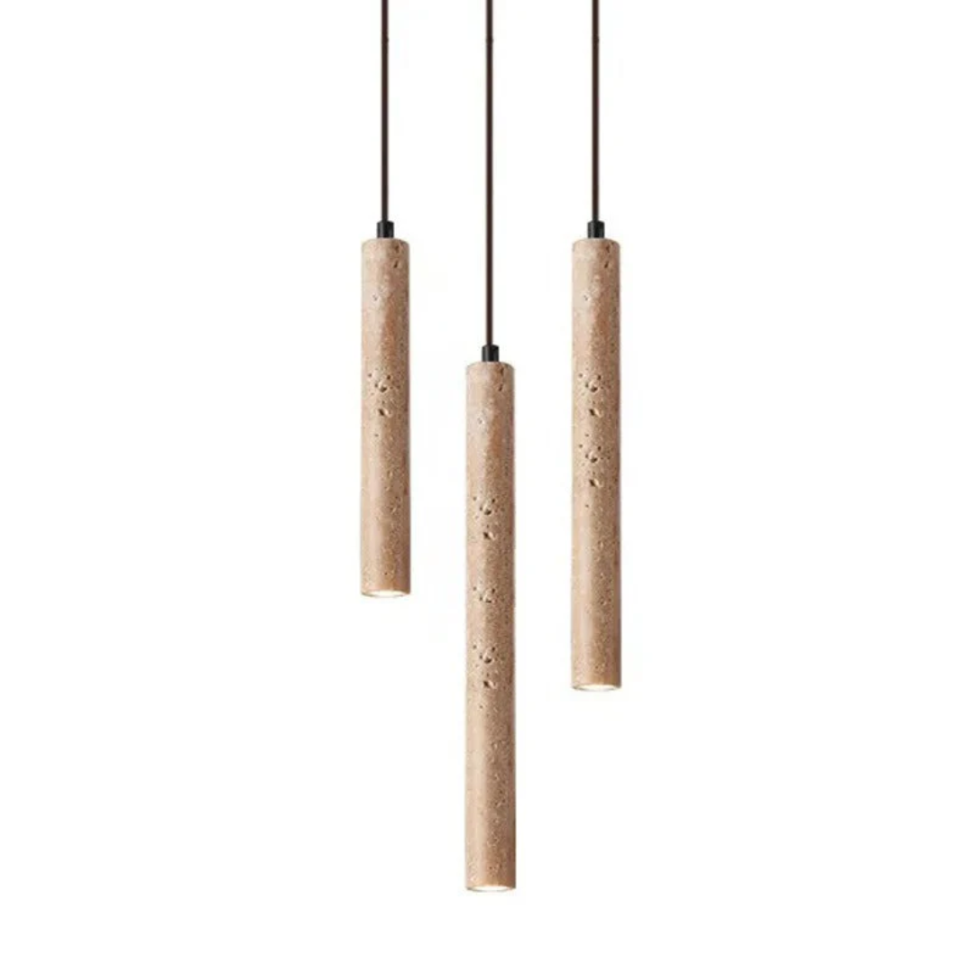 Travertine LED Hanging Light – Simple Wabi-Sabi Design, Warm White