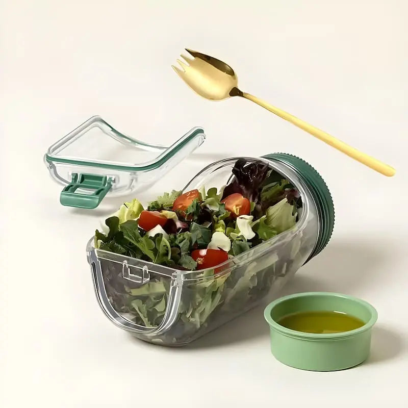 Glass Salad Dish | Side Entry | Airtight Twist Cap | FreshBowl