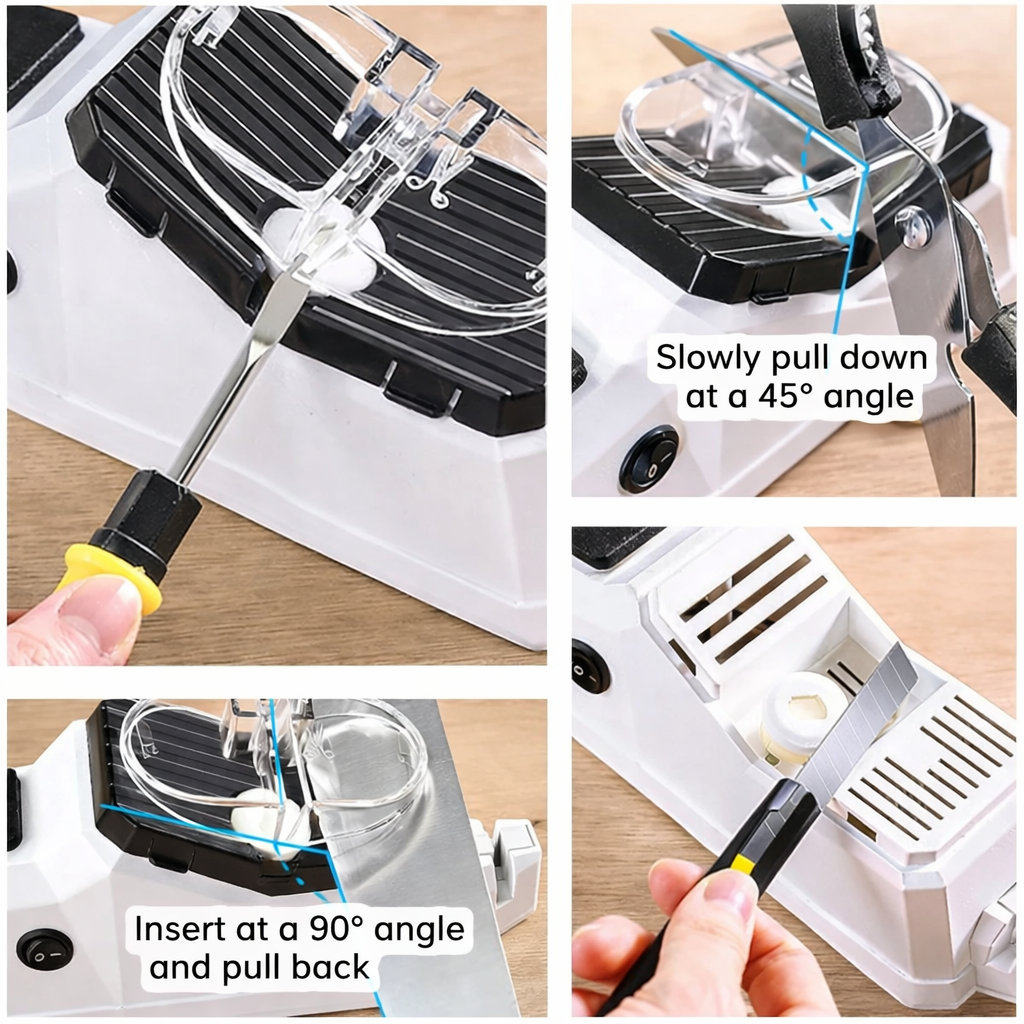 Knife Sharpener | Dual-Stage Honing | Secure Guide Slots | Enhanced Cutting Performance