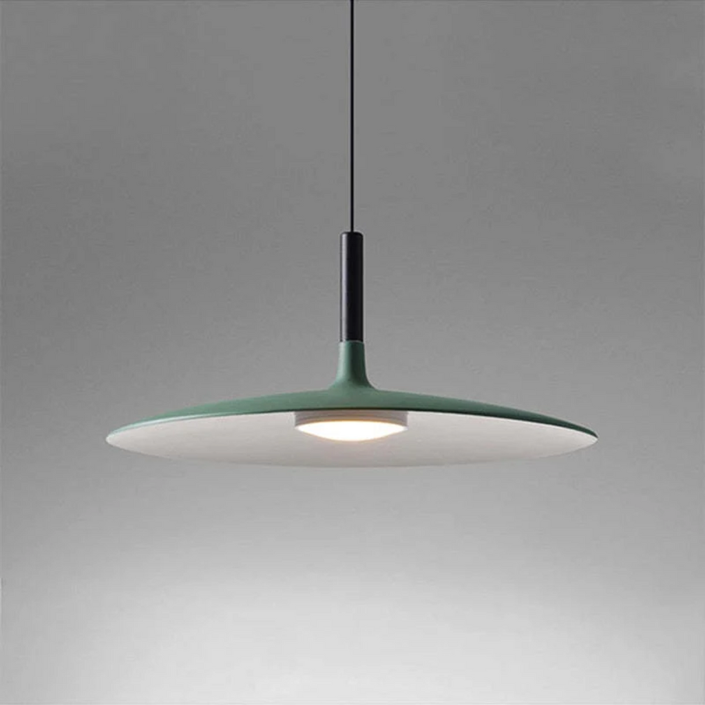 Contemporary White Metal Hanging Lamp – LED, Height Adjustable