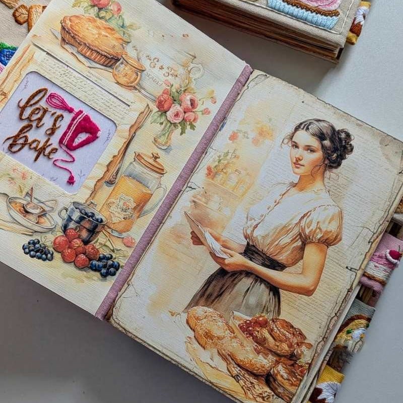 Notebook | Handcrafted Recipe Journal | Embroidered Textile Cover | RecipeHeart