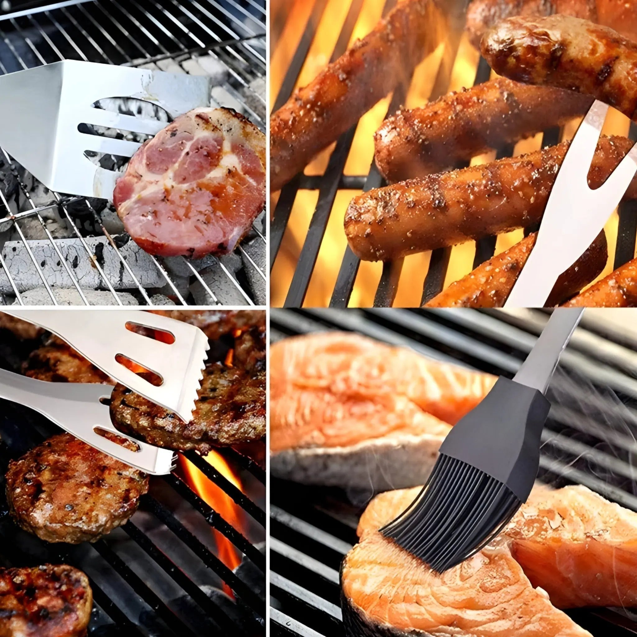 Stainless Steel BBQ Cutlery Set | Includes Carrying Case for Travel | Heat-Resistant Secure Grip | RostRanger