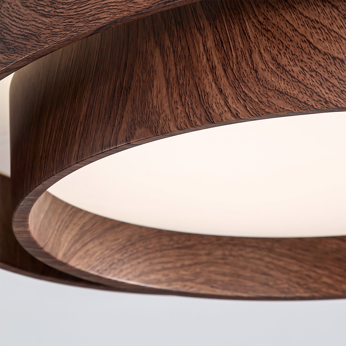 Wooden ceiling fixture with built-in LED – Warm walnut shade