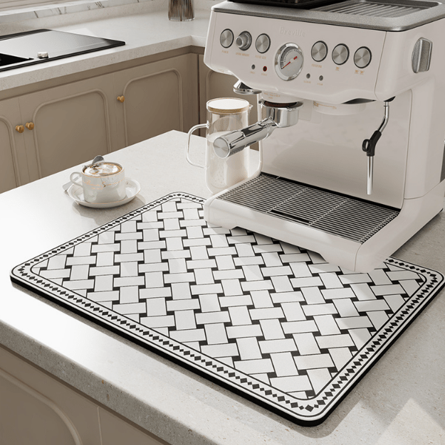 Drip Pad | Diatomite Kitchen Mat Fast-Drying | Maintains Dry Countertop | DishDryer