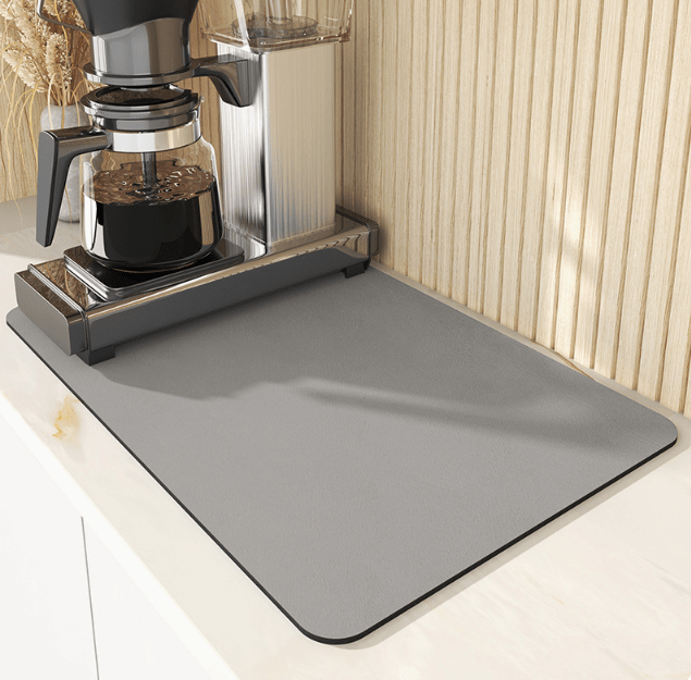 Drip Pad | Diatomite Kitchen Mat Fast-Drying | Maintains Dry Countertop | DishDryer