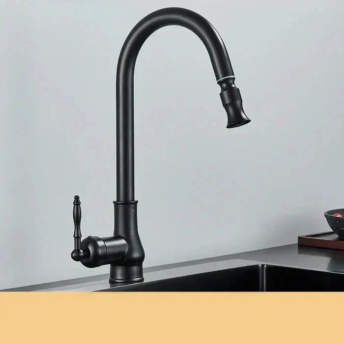 Vintage Brass Kitchen Faucet | Rotating Spout | Single Lever Control | BrassArc