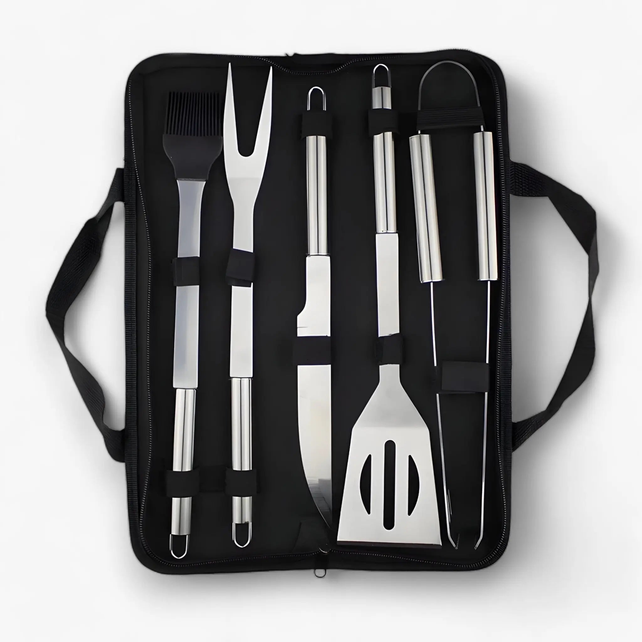 Stainless Steel BBQ Cutlery Set | Includes Carrying Case for Travel | Heat-Resistant Secure Grip | RostRanger