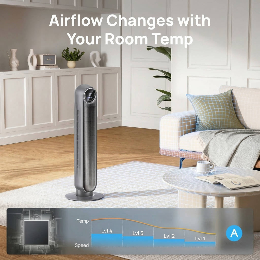 Tower Fan Bladeless 8 Speed 4 Mode