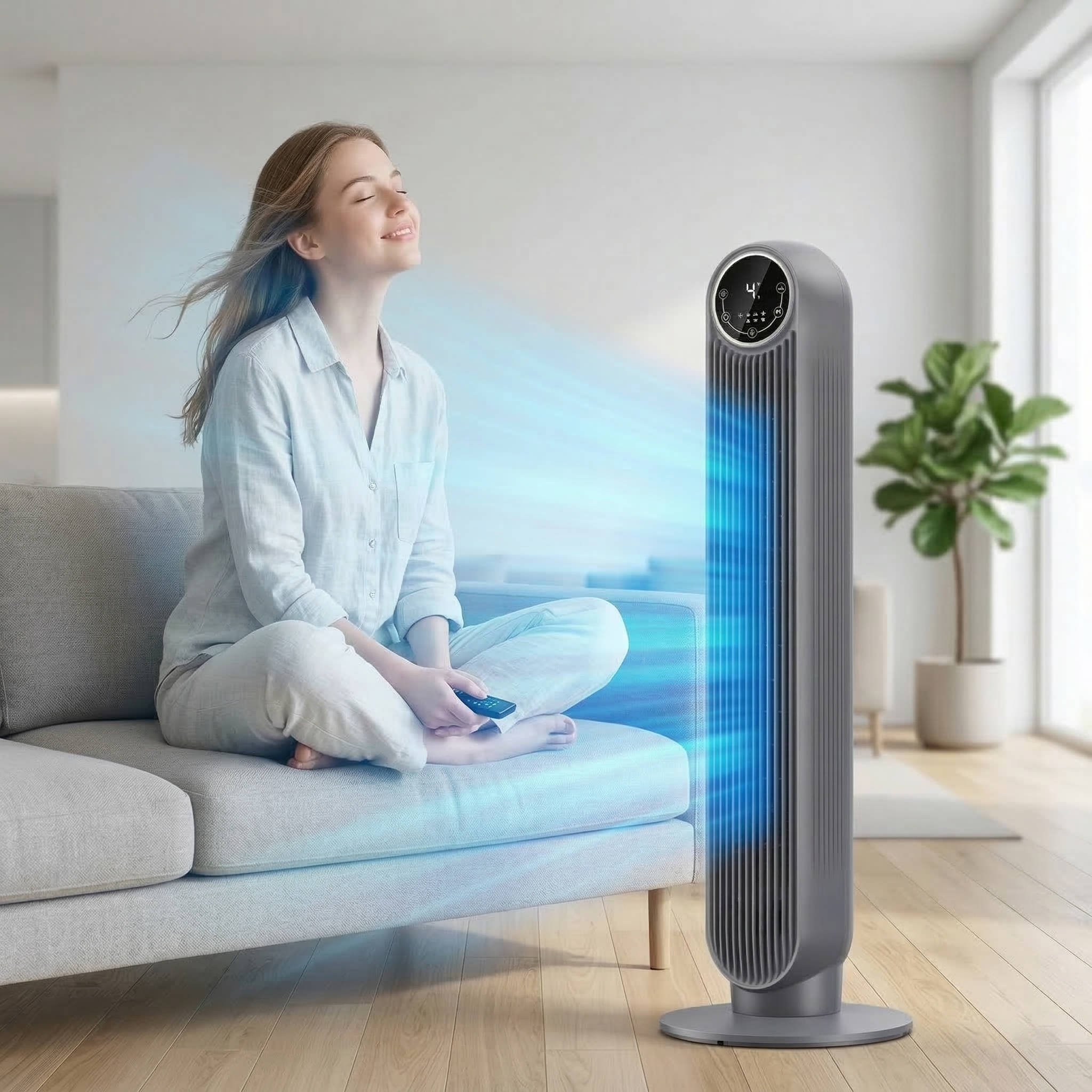 Tower Fan Bladeless 8 Speed 4 Mode