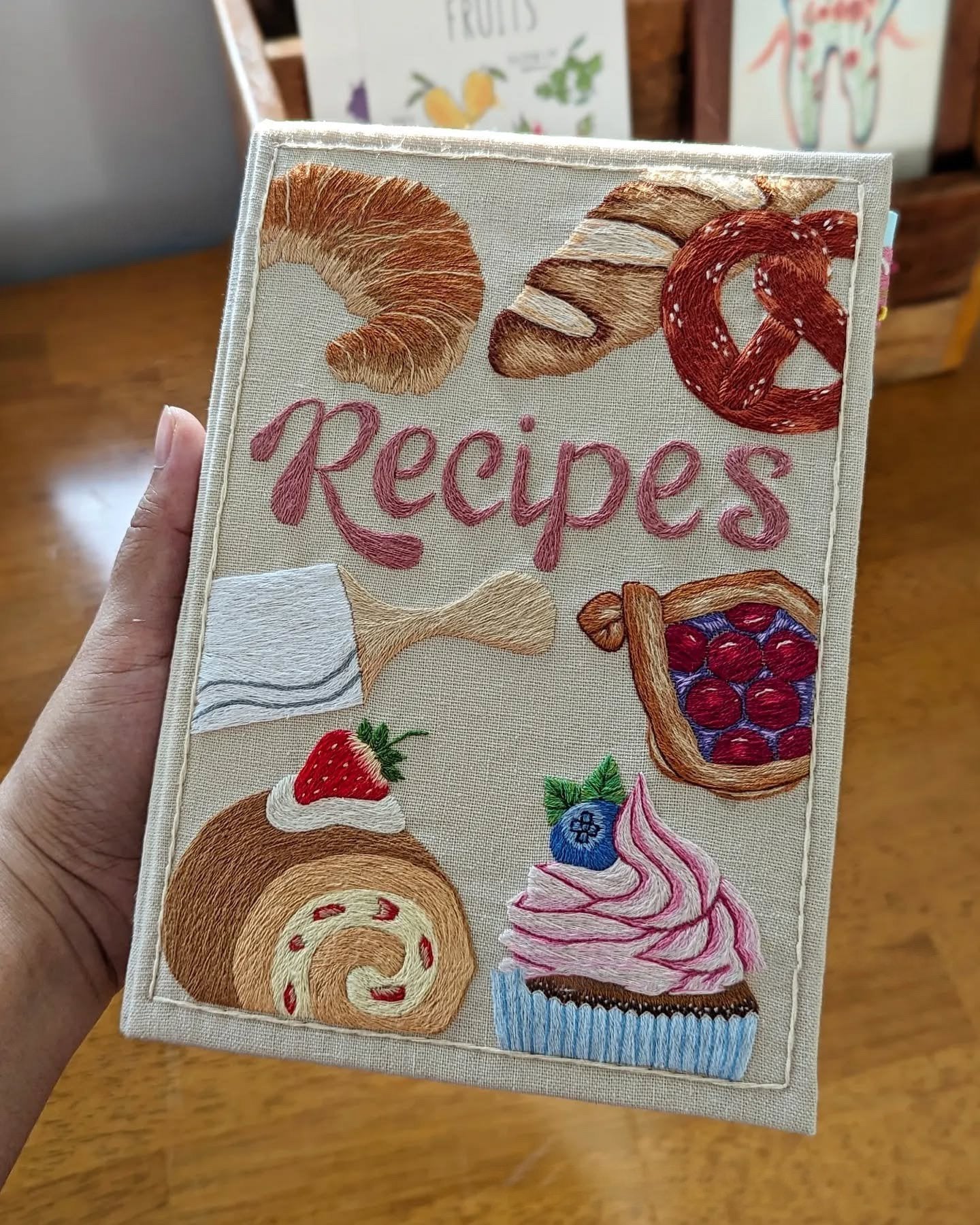 Notebook | Handcrafted Recipe Journal | Embroidered Textile Cover | RecipeHeart