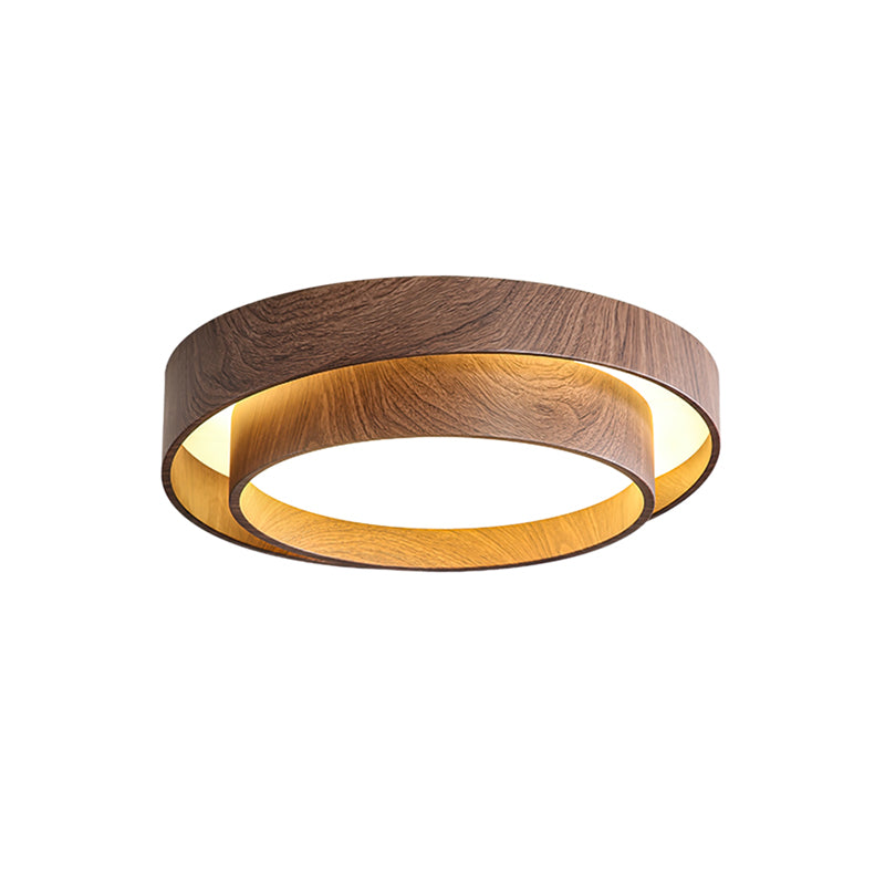 Wooden ceiling fixture with built-in LED – Warm walnut shade