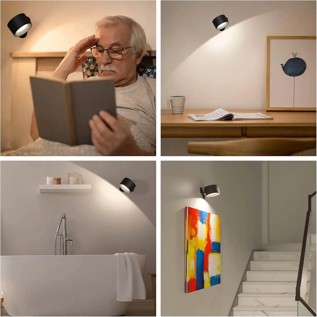 Rechargeable LED Wall Lamp with Adjustable Head