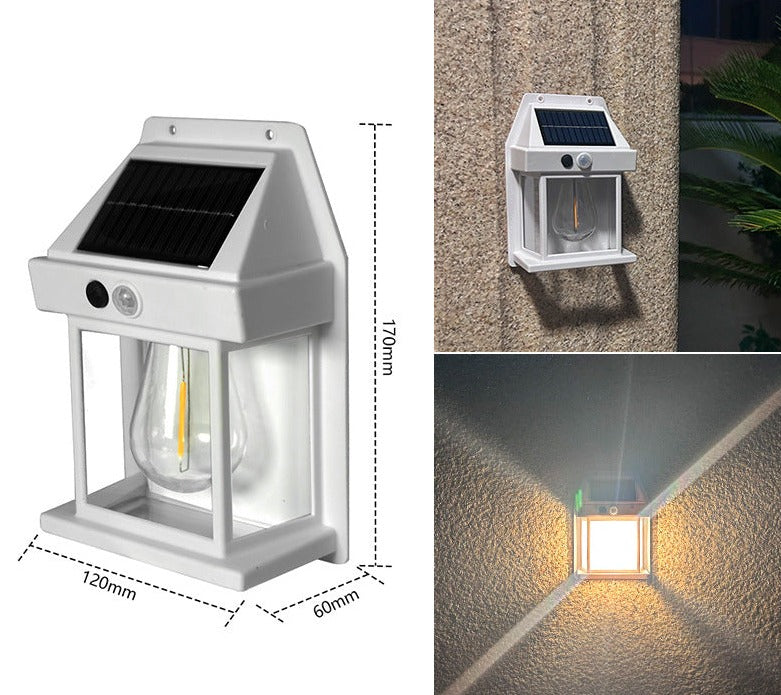 Solar Lantern Wall Light with Motion Detector – Pack of 2
