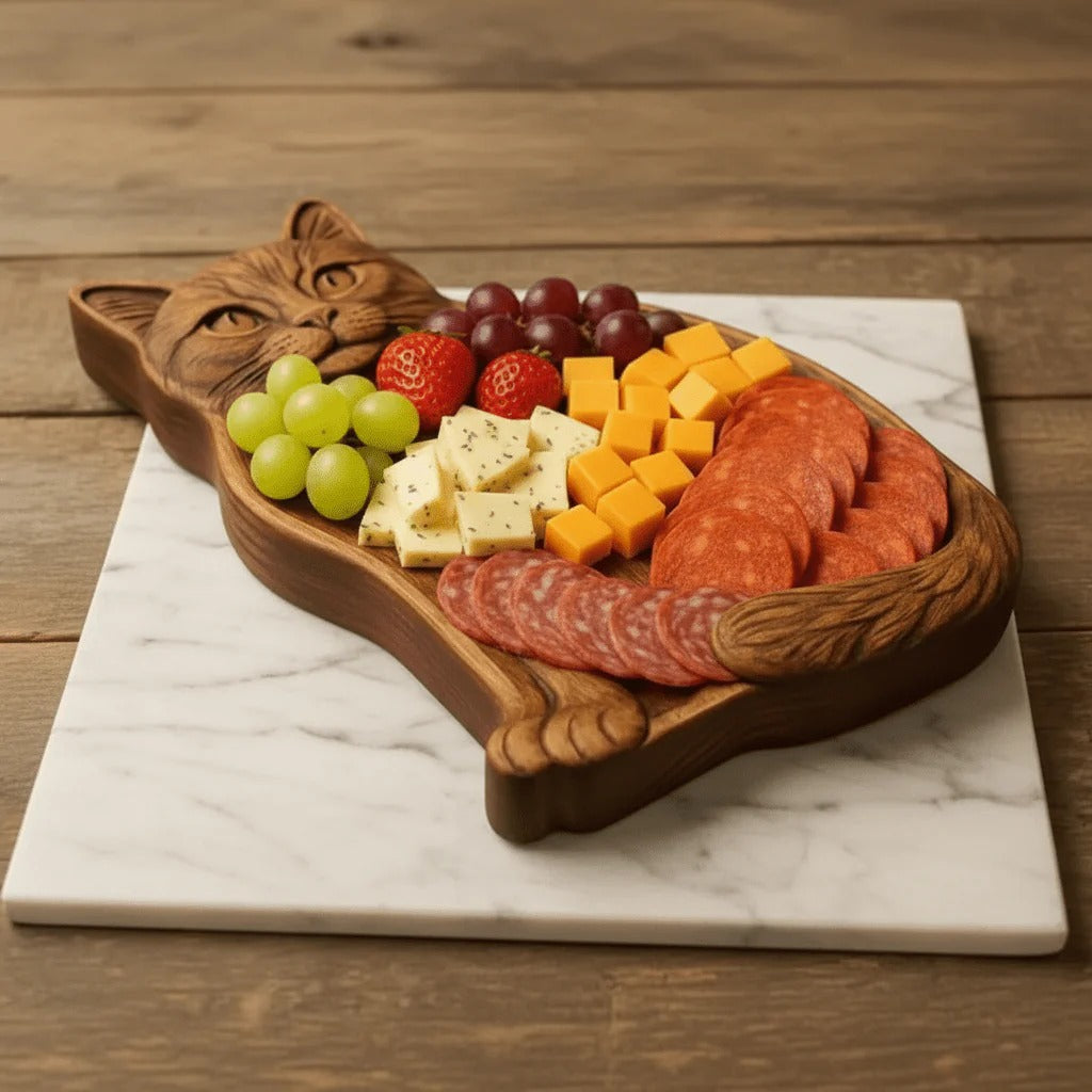Snack Tray | Solid Wood Serving Board | Animal Design | NaturKueche