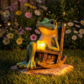 Solar Frog Outdoor Light with Rocking Chair Design