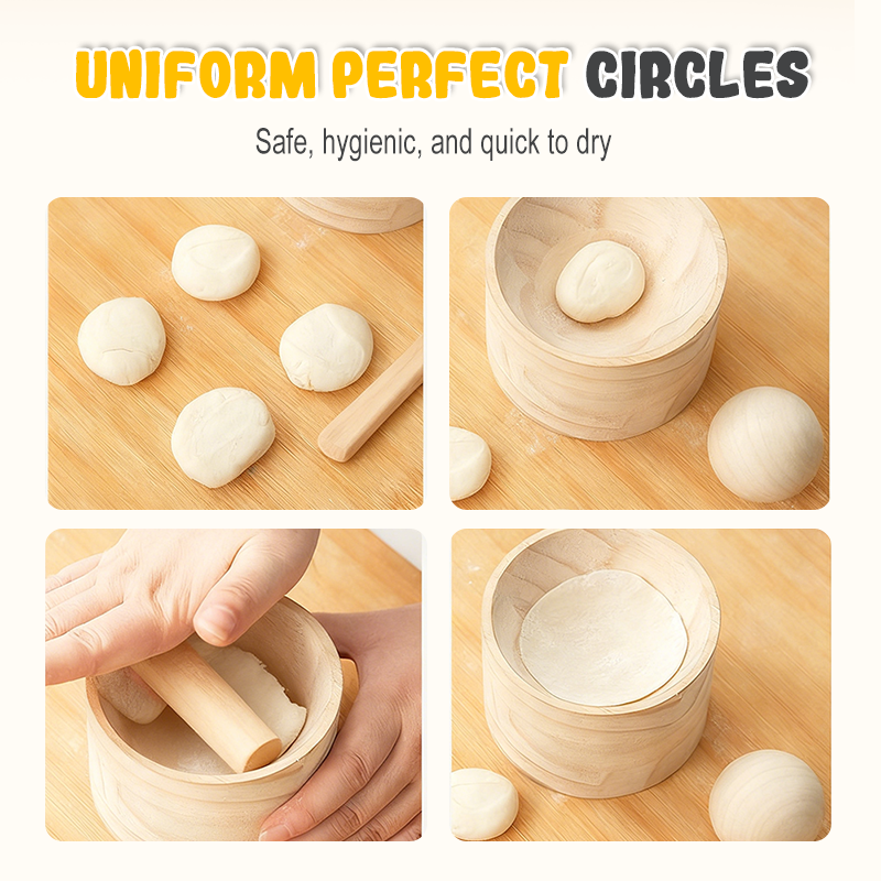 Dumpling Maker | Wooden Dough Stamp | Non-Stick Finish | DumpliForm